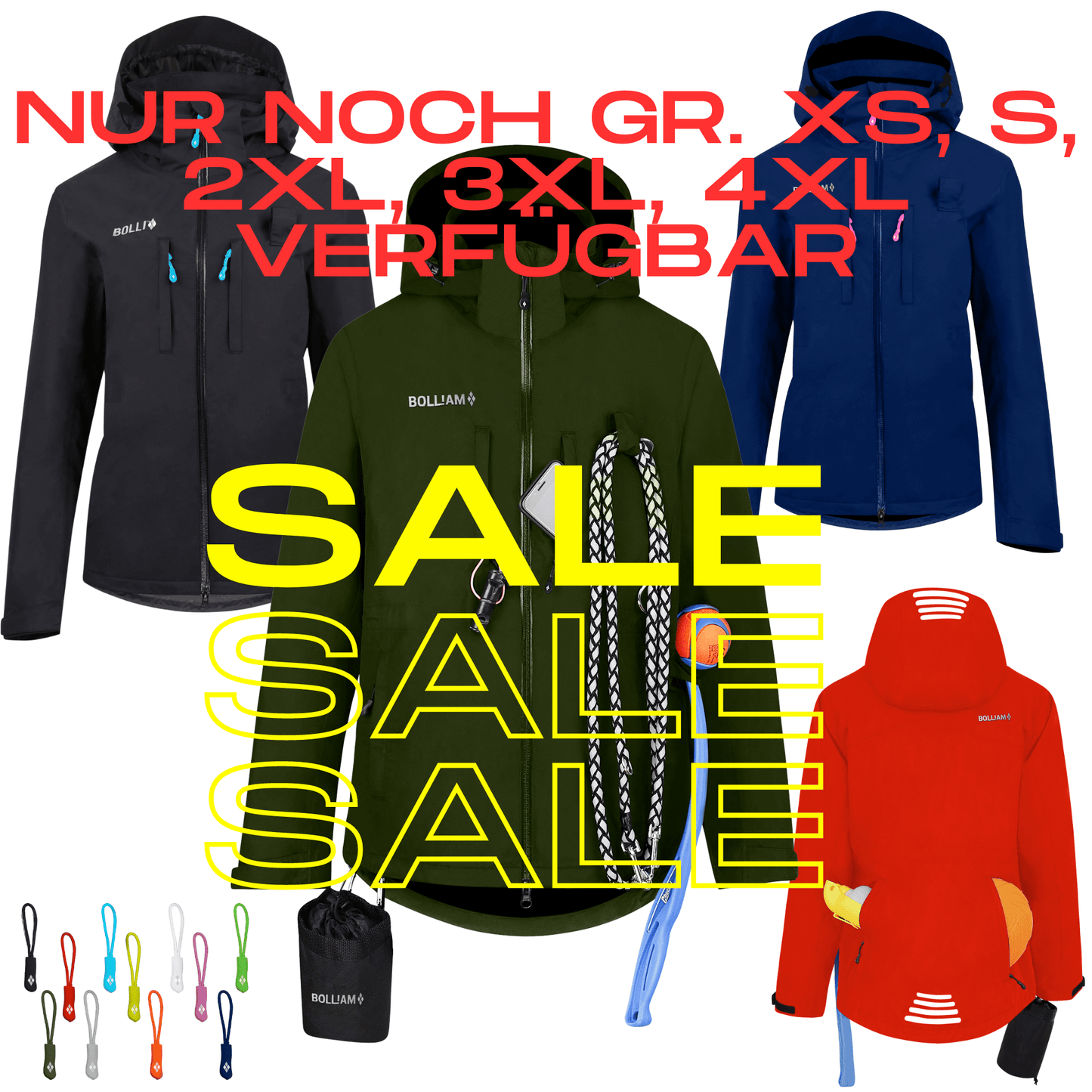 BOLLIAM-Hundehalterin-Jacke-Cool-Innovativ-Modern-Wasserabweisend-Mantel-viele-Farben-Damen-Restgrößen