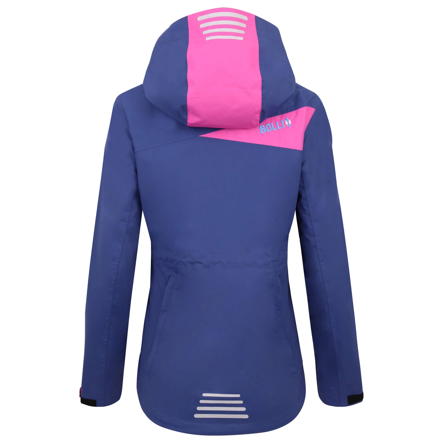 BOLLI-Innovative-Coole-Jacke-Fur-Hundehalter-Damen-Gassi-Mantel-Funktionell-wasserdicht-atmungsaktiv-navy-pink-Rucken