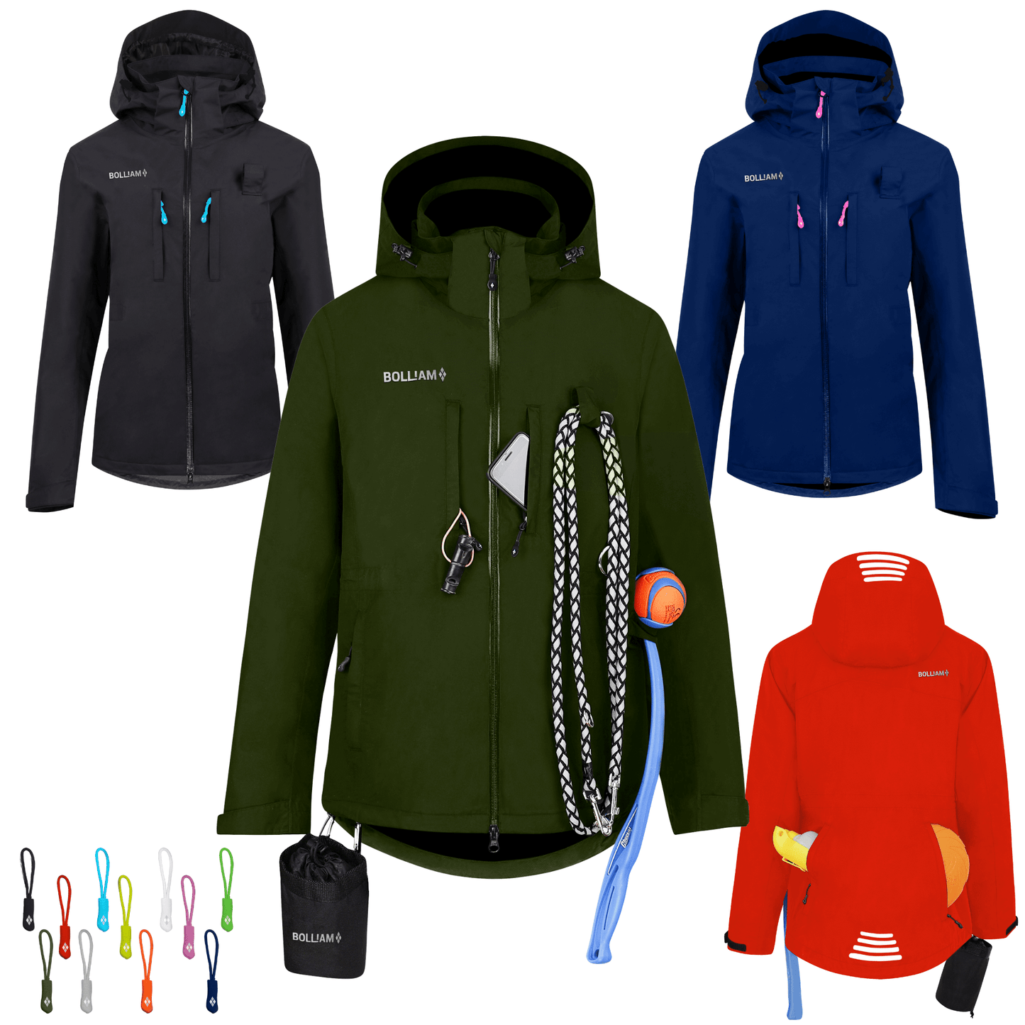 BOLLIAM-Innovative-Jacke-fuer-Hundehalter-Cool-Wasserdicht-PFC-frei-Mantel-Gassi-Damen-Farben-BOLLI